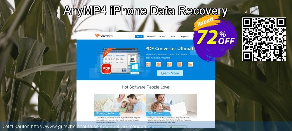 AnyMP4 iPhone Data Recovery verblüffend Ermäßigung Bildschirmfoto