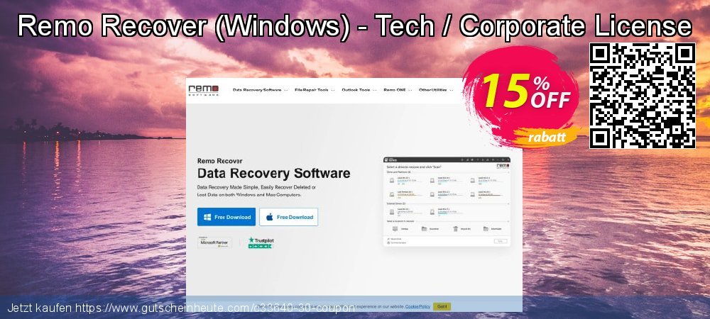 Remo Recover - Windows - Tech / Corporate License formidable Ausverkauf Bildschirmfoto