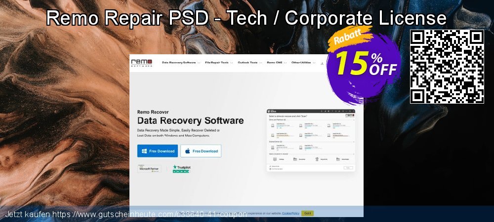 Remo Repair PSD - Tech / Corporate License genial Promotionsangebot Bildschirmfoto