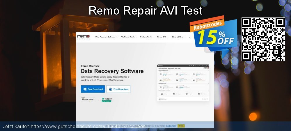 Remo Repair AVI Test fantastisch Beförderung Bildschirmfoto