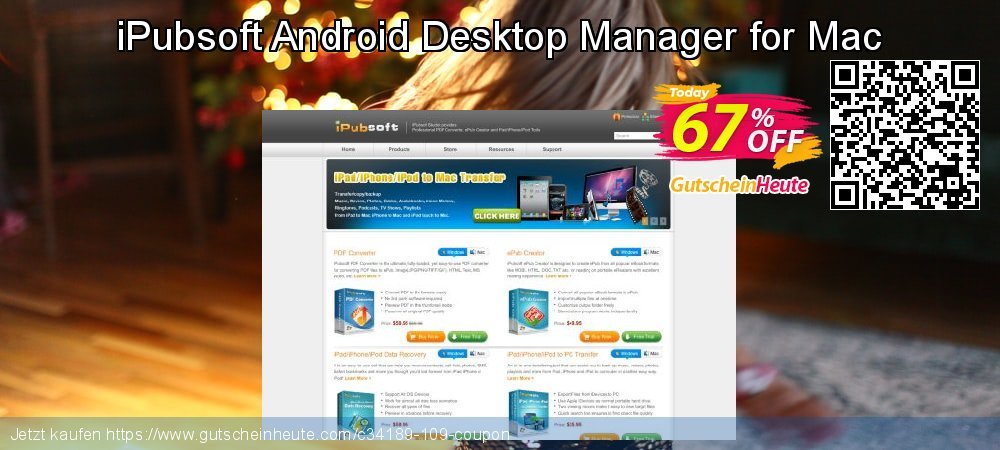 iPubsoft Android Desktop Manager for Mac aufregende Ermäßigung Bildschirmfoto