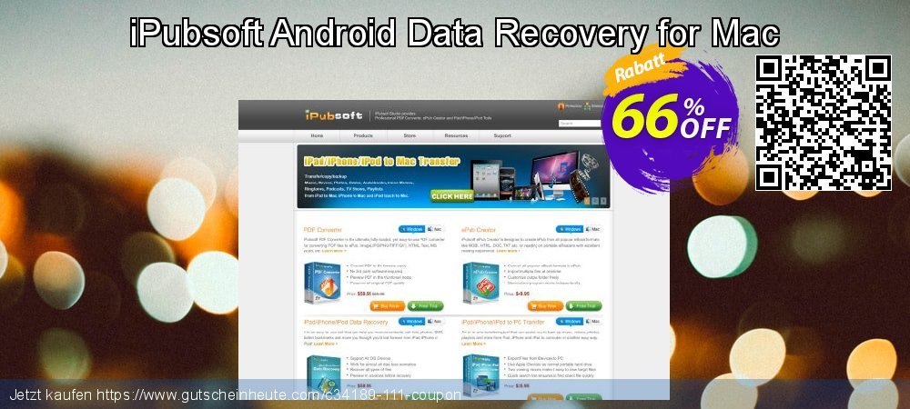 iPubsoft Android Data Recovery for Mac spitze Verkaufsförderung Bildschirmfoto
