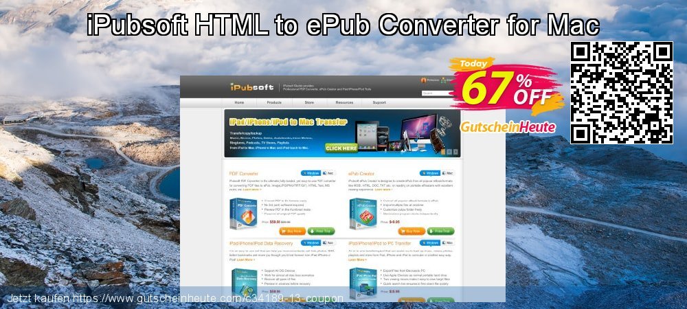 iPubsoft HTML to ePub Converter for Mac genial Beförderung Bildschirmfoto