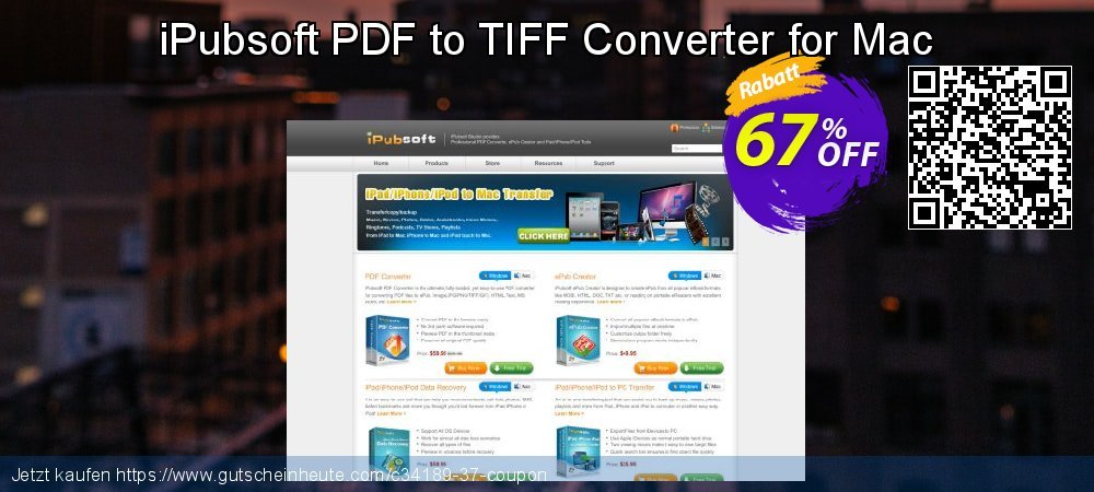 iPubsoft PDF to TIFF Converter for Mac beeindruckend Nachlass Bildschirmfoto
