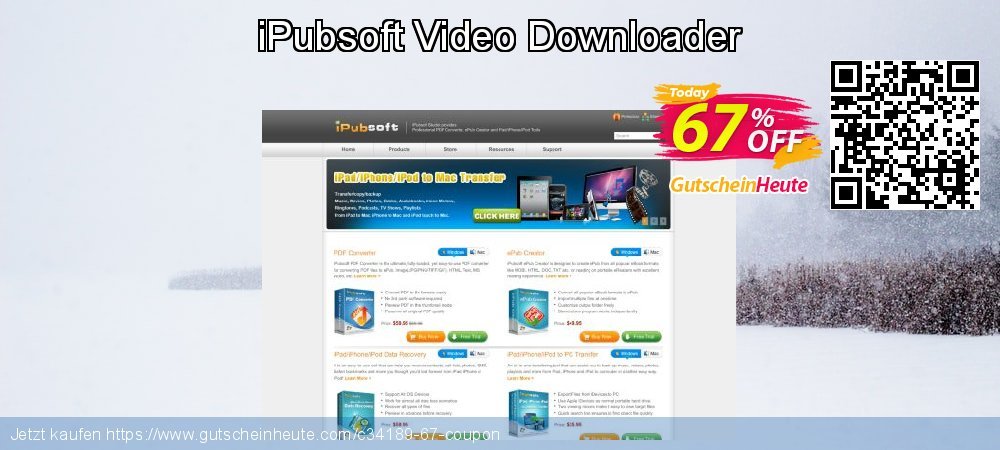 iPubsoft Video Downloader Exzellent Ermäßigungen Bildschirmfoto