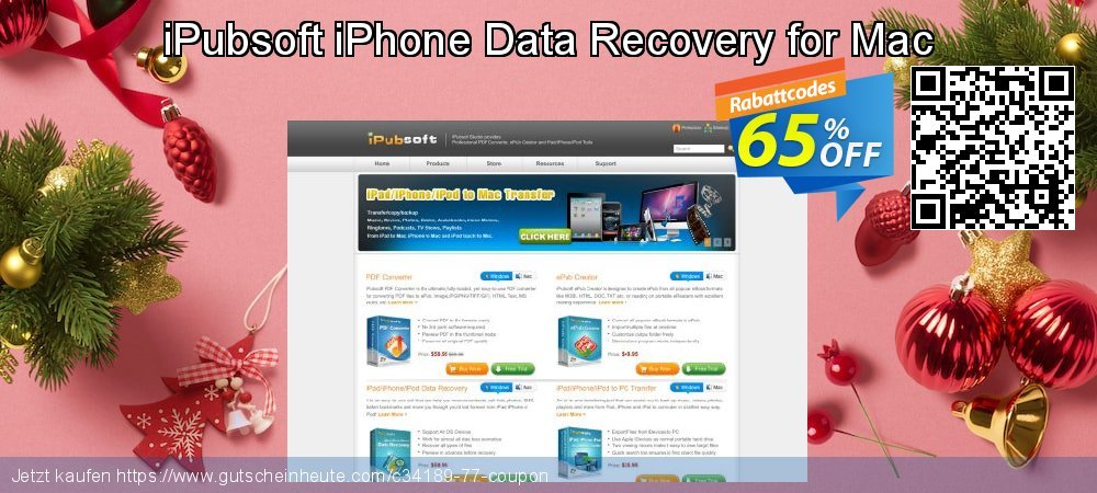 iPubsoft iPhone Data Recovery for Mac klasse Außendienst-Promotions Bildschirmfoto