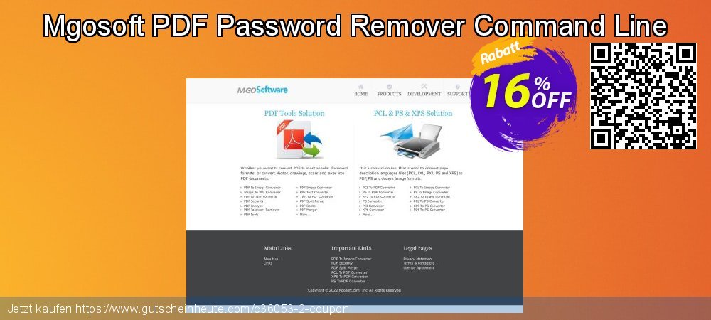 Mgosoft PDF Password Remover Command Line überraschend Promotionsangebot Bildschirmfoto