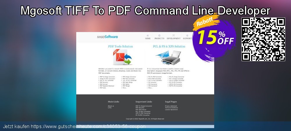 Mgosoft TIFF To PDF Command Line Developer fantastisch Promotionsangebot Bildschirmfoto