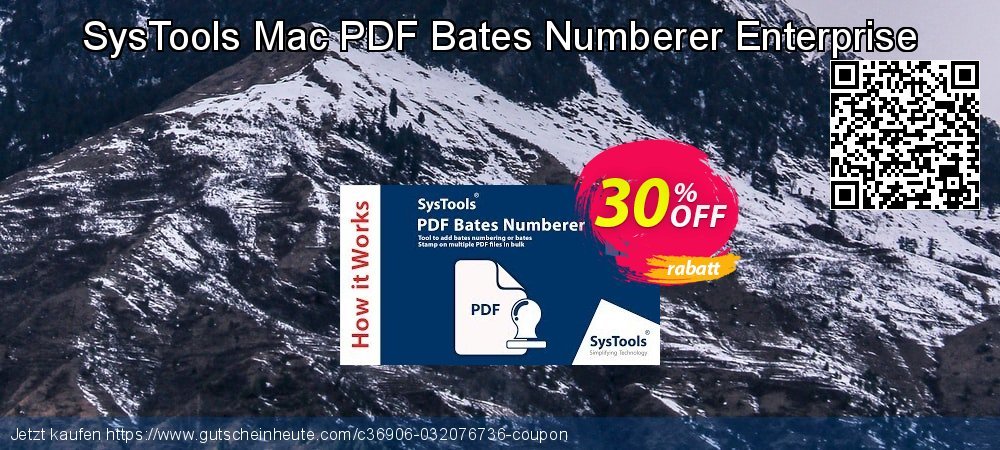 SysTools Mac PDF Bates Numberer Enterprise ausschließlich Preisnachlass Bildschirmfoto