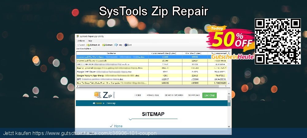 SysTools Zip Repair umwerfende Disagio Bildschirmfoto