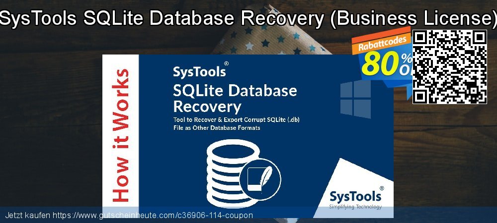 SysTools SQLite Database Recovery - Business License  erstaunlich Promotionsangebot Bildschirmfoto