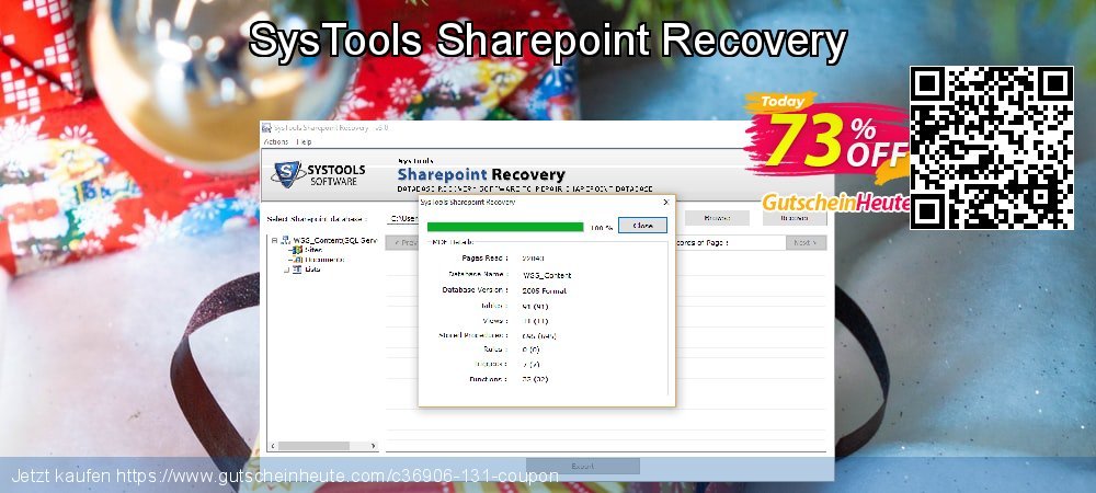 SysTools Sharepoint Recovery aufregenden Promotionsangebot Bildschirmfoto