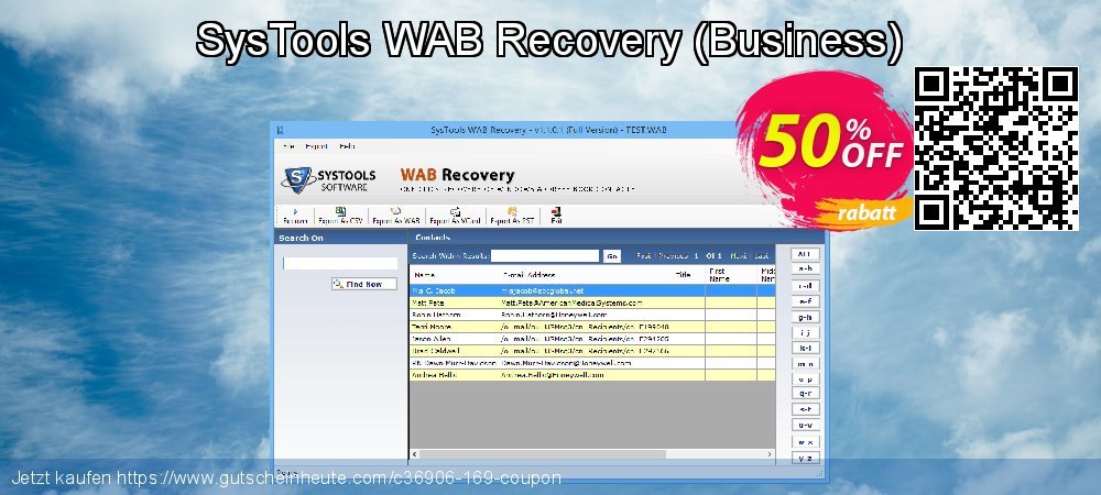 SysTools WAB Recovery - Business  klasse Disagio Bildschirmfoto