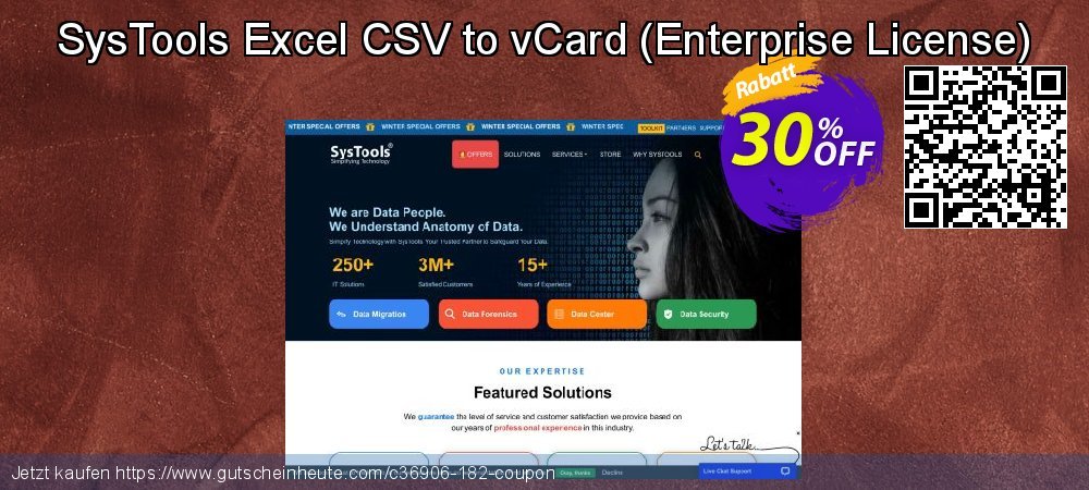 SysTools Excel CSV to vCard - Enterprise License  super Promotionsangebot Bildschirmfoto