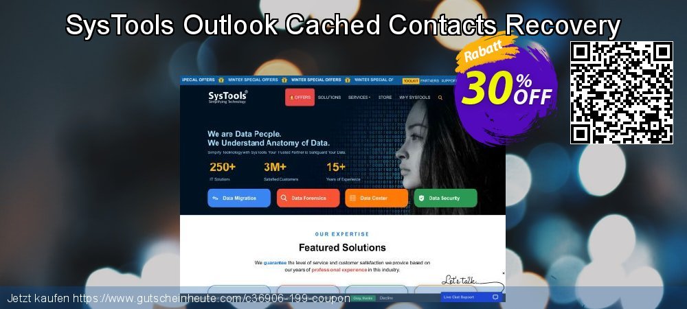 SysTools Outlook Cached Contacts Recovery spitze Promotionsangebot Bildschirmfoto