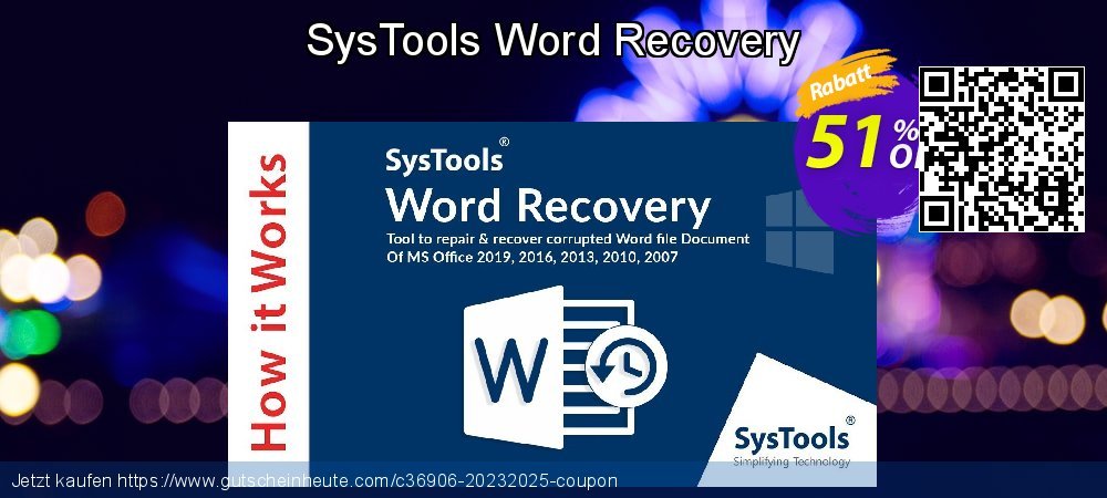 SysTools Word Recovery verwunderlich Verkaufsförderung Bildschirmfoto