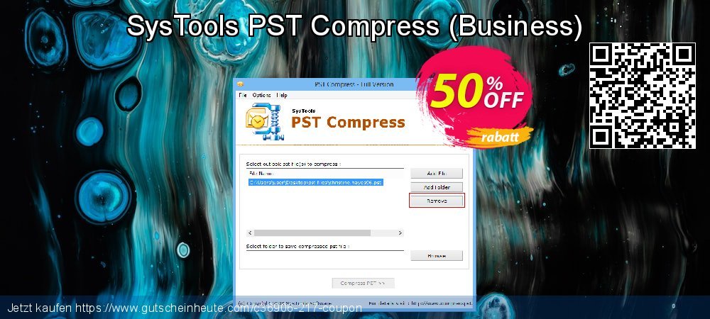 SysTools PST Compress - Business  überraschend Nachlass Bildschirmfoto