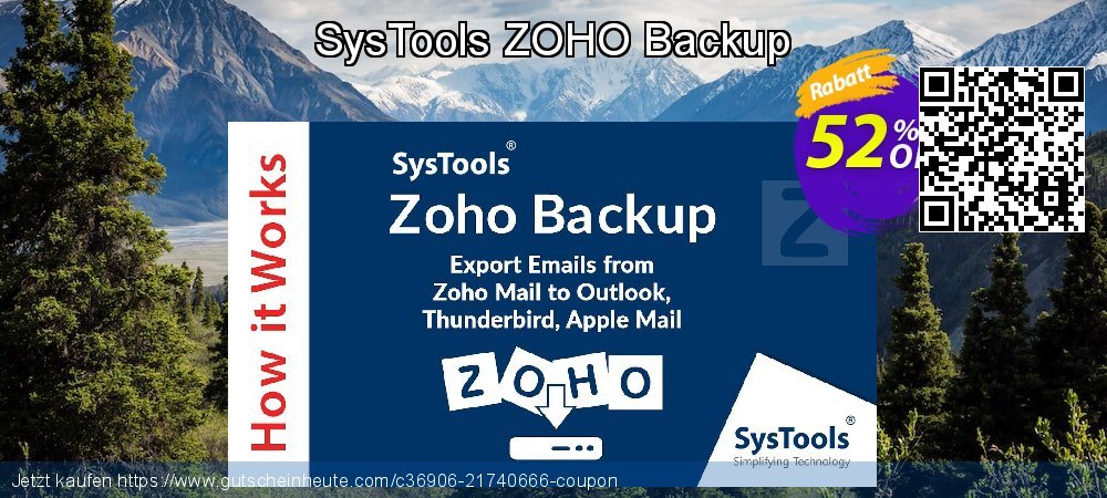 SysTools ZOHO Backup wunderschön Preisnachlässe Bildschirmfoto