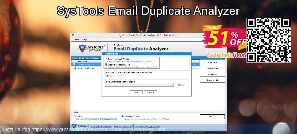 SysTools Email Duplicate Analyzer super Ausverkauf Bildschirmfoto