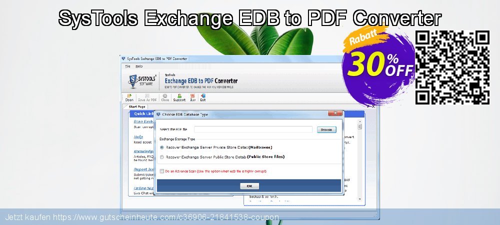 SysTools Exchange EDB to PDF Converter atemberaubend Preisnachlass Bildschirmfoto