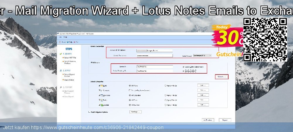 Bundle Offer - Mail Migration Wizard + Lotus Notes Emails to Exchange Archive aufregenden Diskont Bildschirmfoto