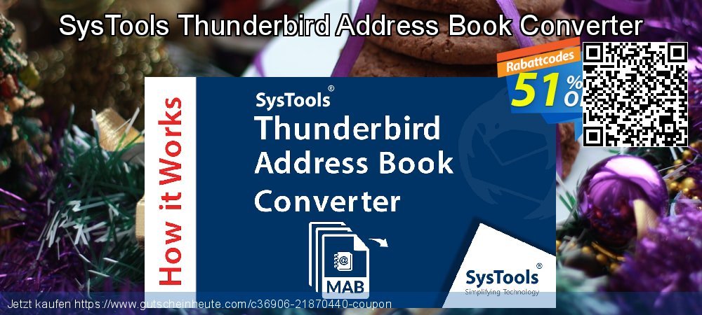 SysTools Thunderbird Address Book Converter beeindruckend Beförderung Bildschirmfoto