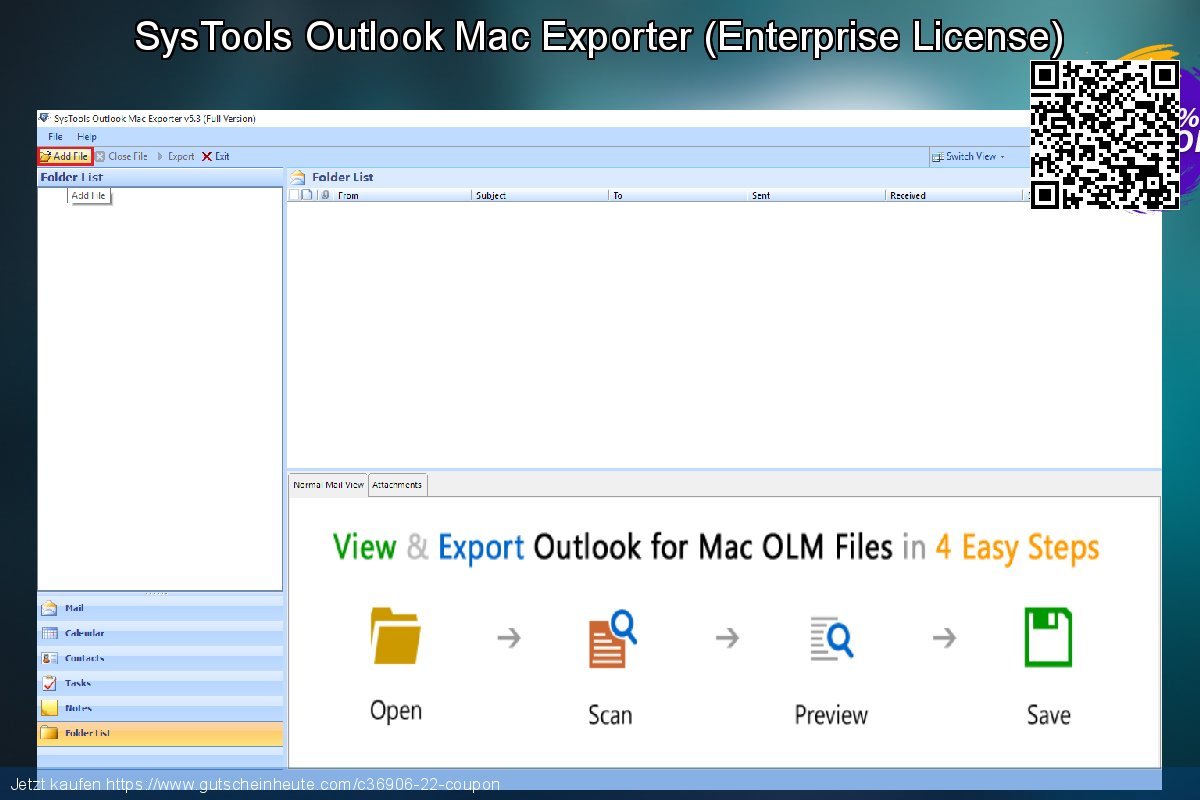 SysTools Outlook Mac Exporter - Enterprise License  faszinierende Preisnachlass Bildschirmfoto