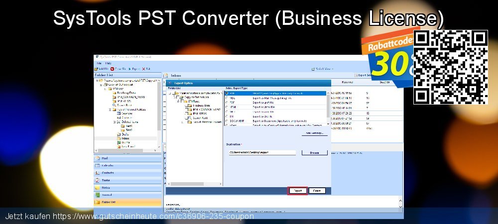 SysTools PST Converter - Business License  ausschließenden Diskont Bildschirmfoto