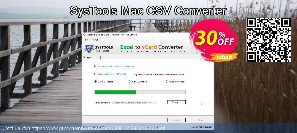 SysTools Mac CSV Converter Exzellent Förderung Bildschirmfoto