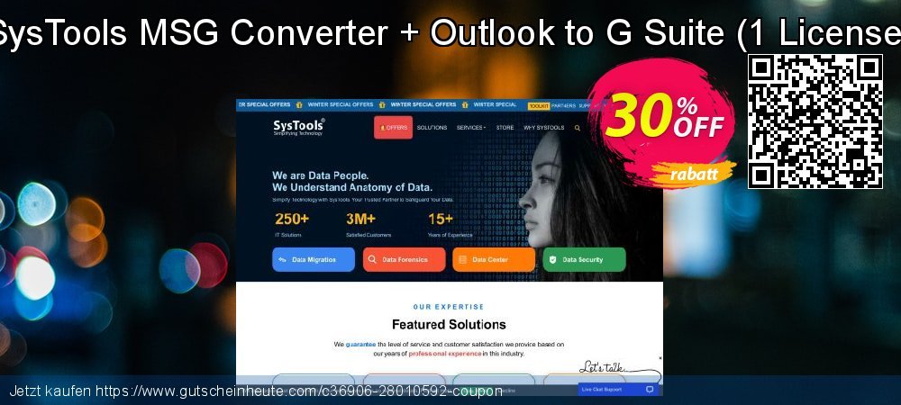 SysTools MSG Converter + Outlook to G Suite - 1 License  ausschließenden Nachlass Bildschirmfoto