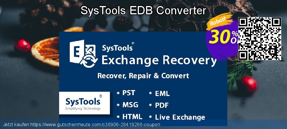 SysTools EDB Converter besten Sale Aktionen Bildschirmfoto