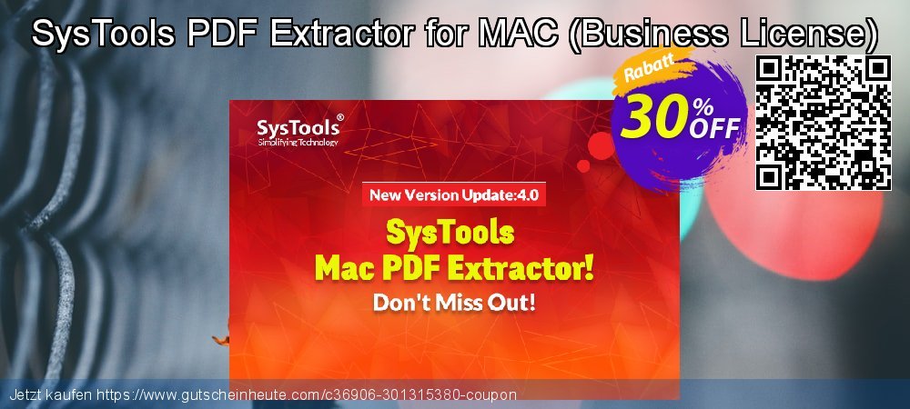 SysTools PDF Extractor for MAC - Business License  toll Ermäßigungen Bildschirmfoto