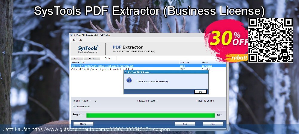 SysTools PDF Extractor - Business License  uneingeschränkt Beförderung Bildschirmfoto
