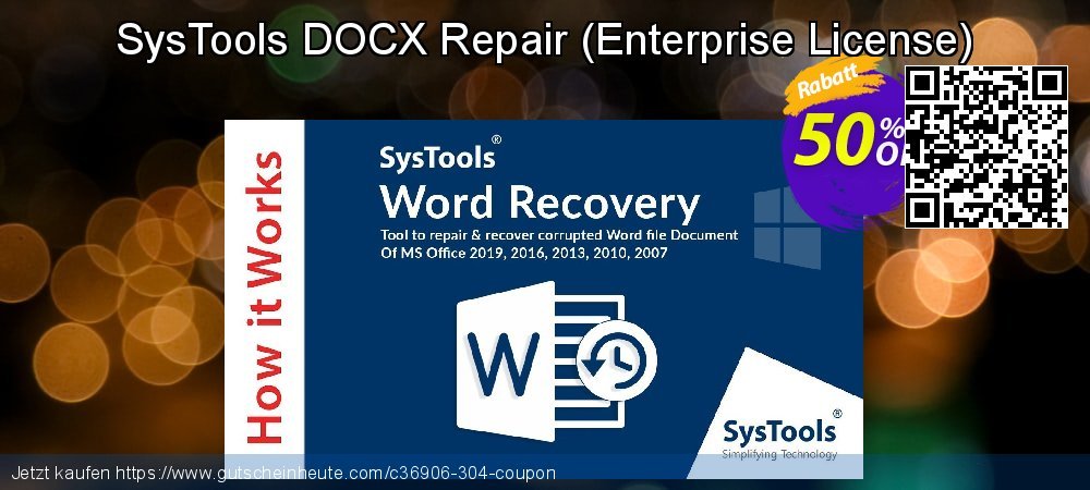SysTools DOCX Repair - Enterprise License  wunderbar Ermäßigung Bildschirmfoto