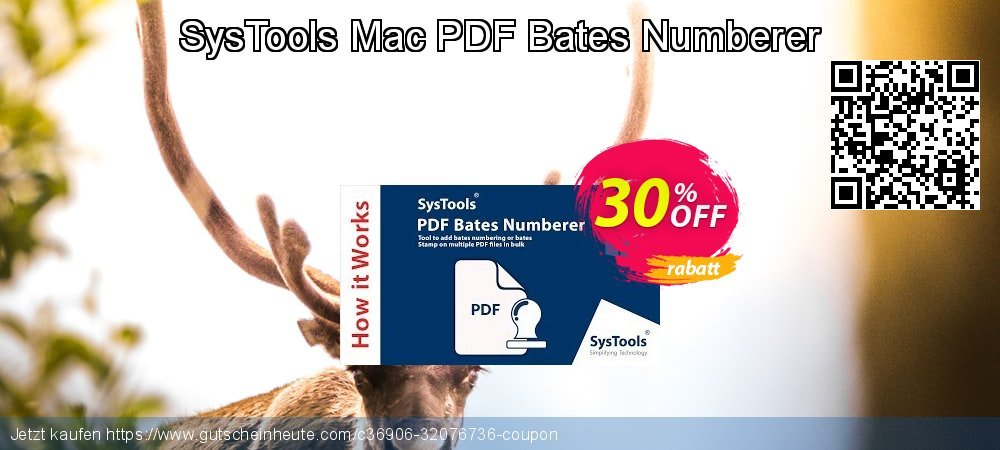 SysTools Mac PDF Bates Numberer uneingeschränkt Promotionsangebot Bildschirmfoto