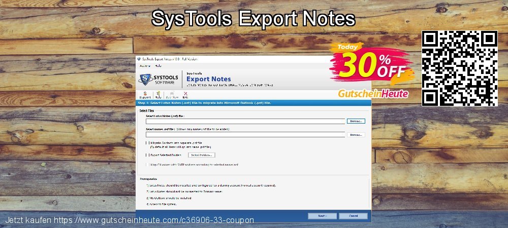 SysTools Export Notes ausschließlich Ermäßigung Bildschirmfoto