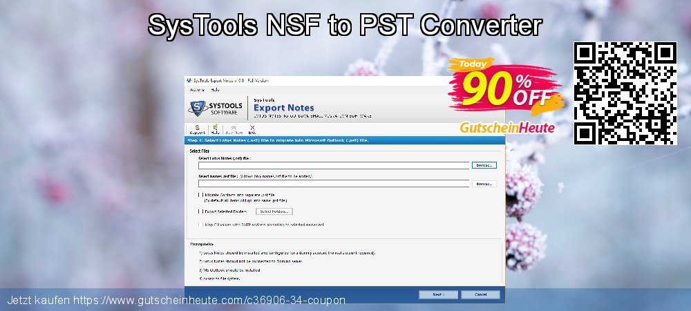 SysTools NSF to PST Converter ausschließenden Disagio Bildschirmfoto