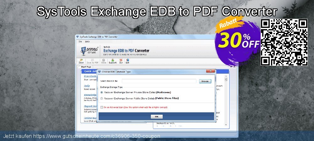 SysTools Exchange EDB to PDF Converter umwerfenden Preisnachlässe Bildschirmfoto