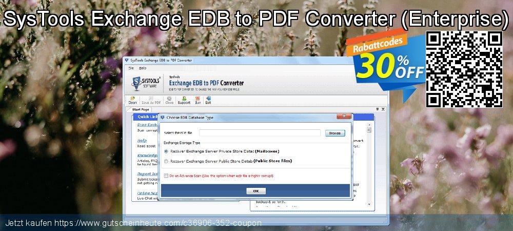 SysTools Exchange EDB to PDF Converter - Enterprise  aufregende Promotionsangebot Bildschirmfoto