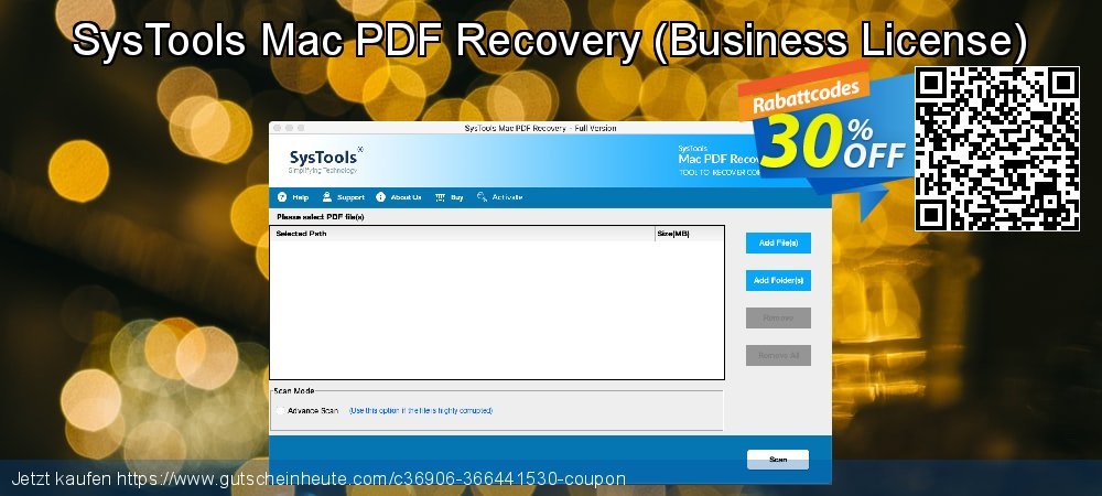 SysTools Mac PDF Recovery - Business License  Sonderangebote Ermäßigungen Bildschirmfoto
