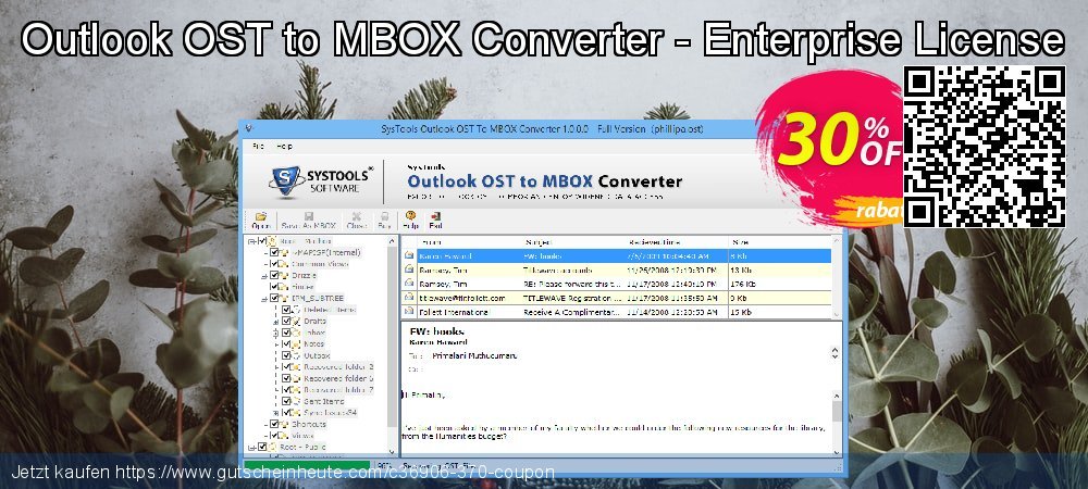 Outlook OST to MBOX Converter - Enterprise License verblüffend Nachlass Bildschirmfoto