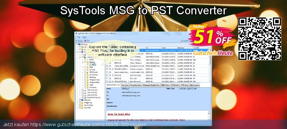 SysTools MSG to PST Converter umwerfende Beförderung Bildschirmfoto