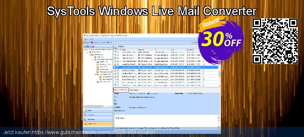 SysTools Windows Live Mail Converter formidable Nachlass Bildschirmfoto