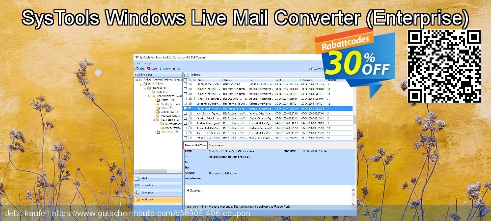 SysTools Windows Live Mail Converter - Enterprise  toll Ermäßigung Bildschirmfoto