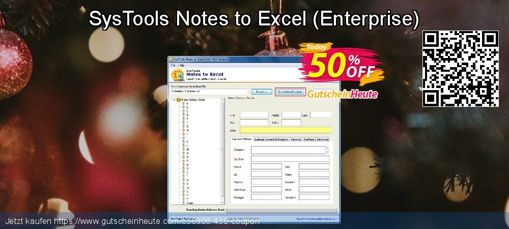SysTools Notes to Excel - Enterprise  super Förderung Bildschirmfoto