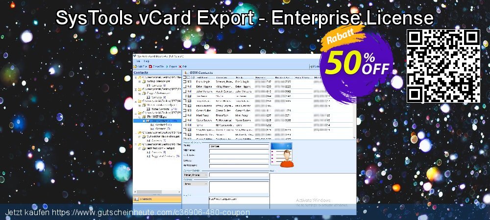 SysTools vCard Export - Enterprise License exklusiv Preisnachlass Bildschirmfoto