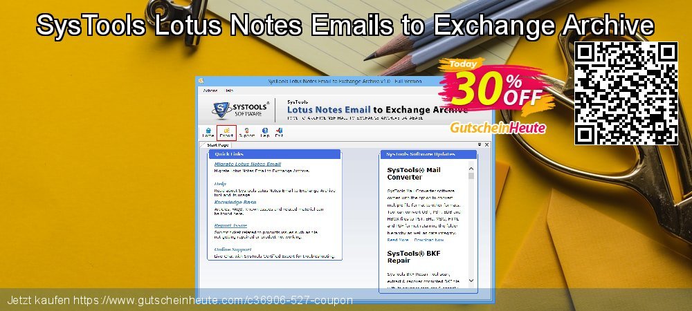 SysTools Lotus Notes Emails to Exchange Archive überraschend Verkaufsförderung Bildschirmfoto