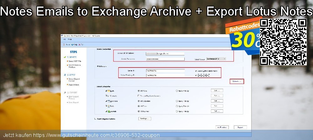 Bundle Offer - Lotus Notes Emails to Exchange Archive + Export Lotus Notes - Enterprise License  beeindruckend Förderung Bildschirmfoto