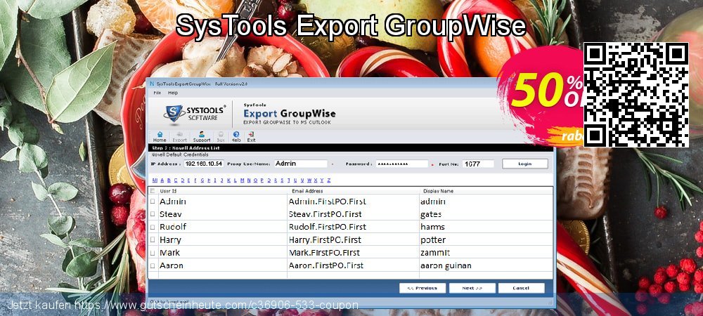 SysTools Export GroupWise faszinierende Beförderung Bildschirmfoto