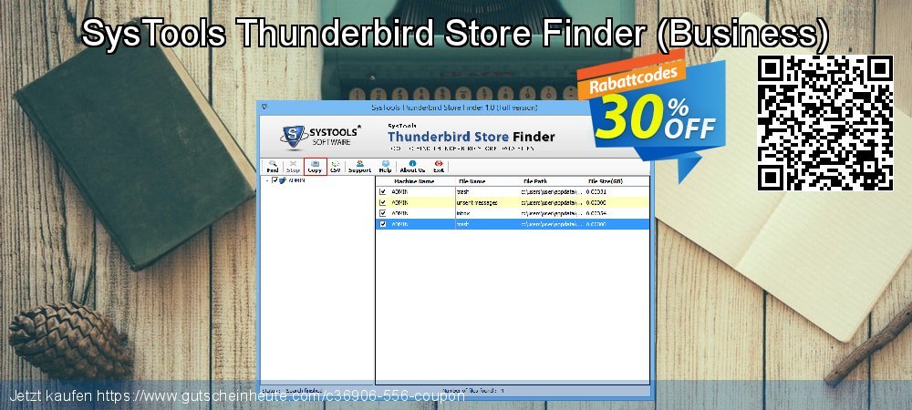 SysTools Thunderbird Store Finder - Business  verblüffend Promotionsangebot Bildschirmfoto